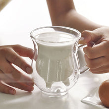 Load image into Gallery viewer, Creative Glass Cow Cups Double Wall Handgrip Milk Cup Mug Insulation Transparent Drinkware Udder Style Creamer Pitcher Jug
