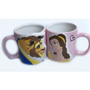 2 pcs Cartoon Beauty and the Beast Mug Mrs Potts Chip Mugs Loves pair Kiss Cups Ceramic Coffee Tea Pot Cup Best Christmas Gifts