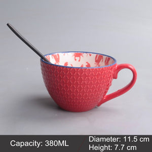 Mug Ceramic Milk Cup Of Tea Porcelain Coffee Mugs Salad Cup With Handle Xicara Caneca Tazas Para Cafe Free Shipping