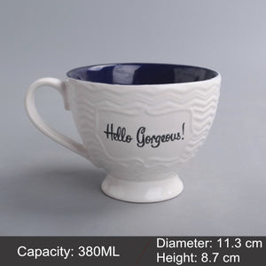 Mug Ceramic Milk Cup Of Tea Porcelain Coffee Mugs Salad Cup With Handle Xicara Caneca Tazas Para Cafe Free Shipping
