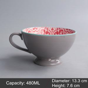 Mug Ceramic Milk Cup Of Tea Porcelain Coffee Mugs Salad Cup With Handle Xicara Caneca Tazas Para Cafe Free Shipping